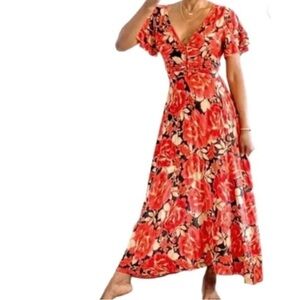 ANTHROPOLOGIE Abel The Label Vivid Dreams Floral Maxi Dress